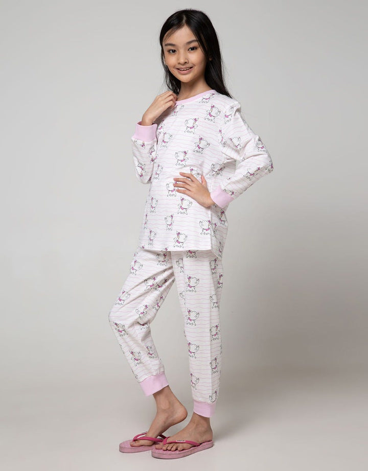 Disney Top - Bottom Set Long Sleeve Shirt Long Pants Fullprint Marie