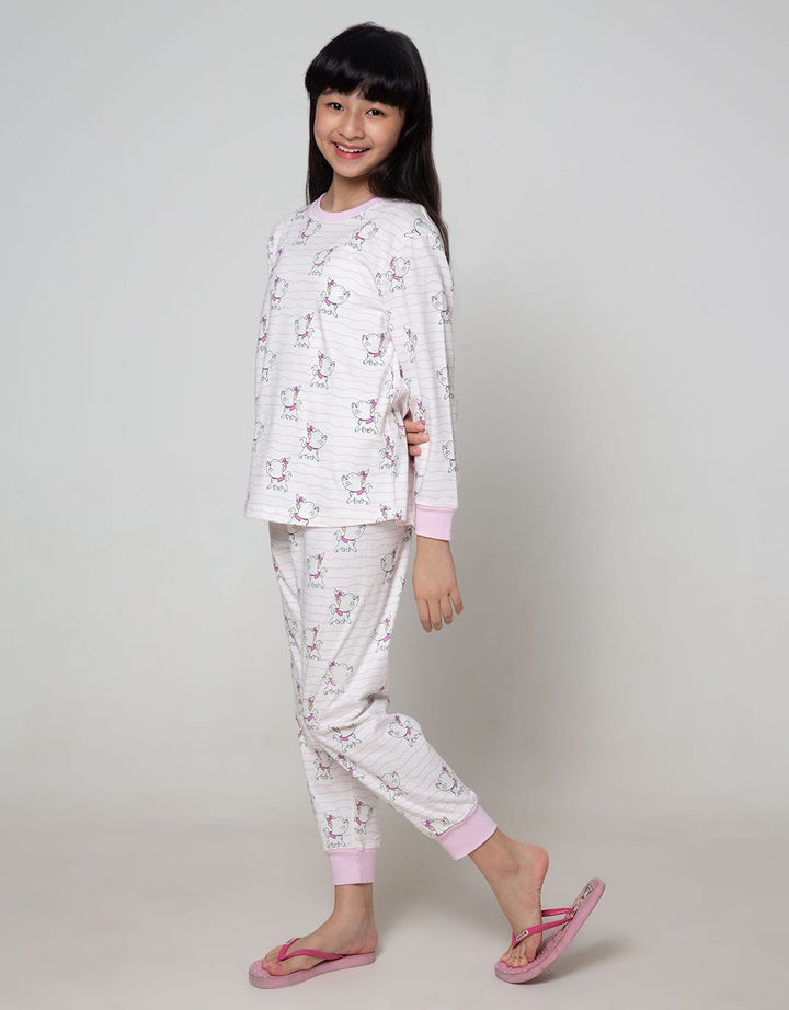 Disney Top - Bottom Set Long Sleeve Shirt Long Pants Fullprint Marie