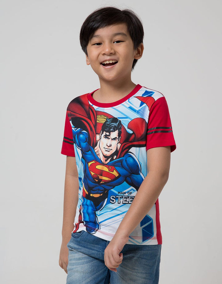 Character Short Sleeve T-Shirt Superman Stand Sublim Stripe