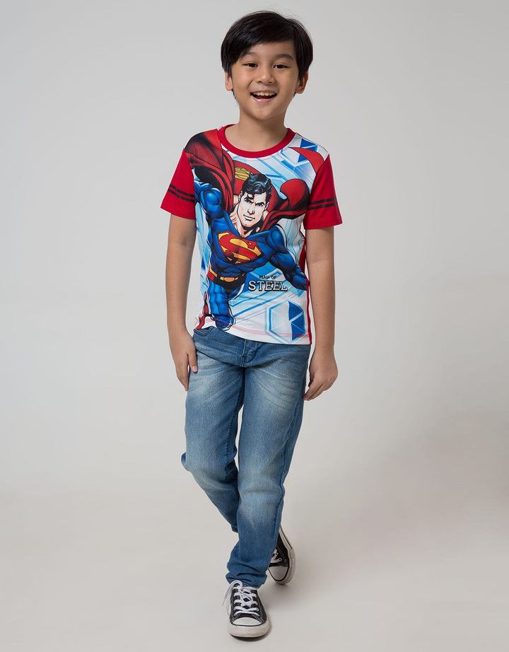 Character Short Sleeve T-Shirt Superman Stand Sublim Stripe