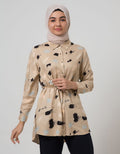 Annisa Woven Top Long Sleeve Shirt Abstract
