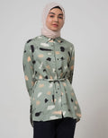 Annisa Woven Top Long Sleeve Shirt Abstract