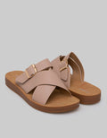 St. Yves Cross Strap Slipper Sandals Wanita
