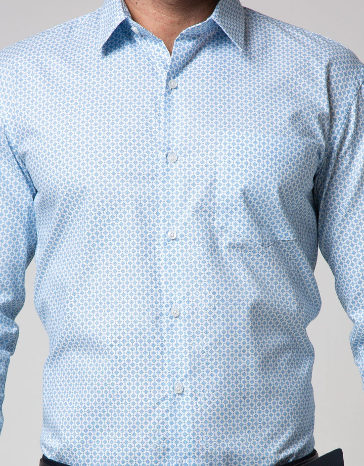 Stanley Adams Long Sleeve Shirt Slim Diamond Print Big N Small 