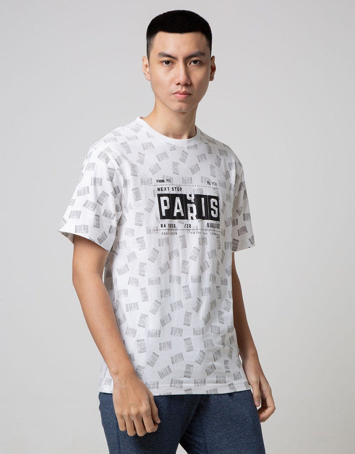 T Zone Short Sleeve T-Shirt Fullprint Paris