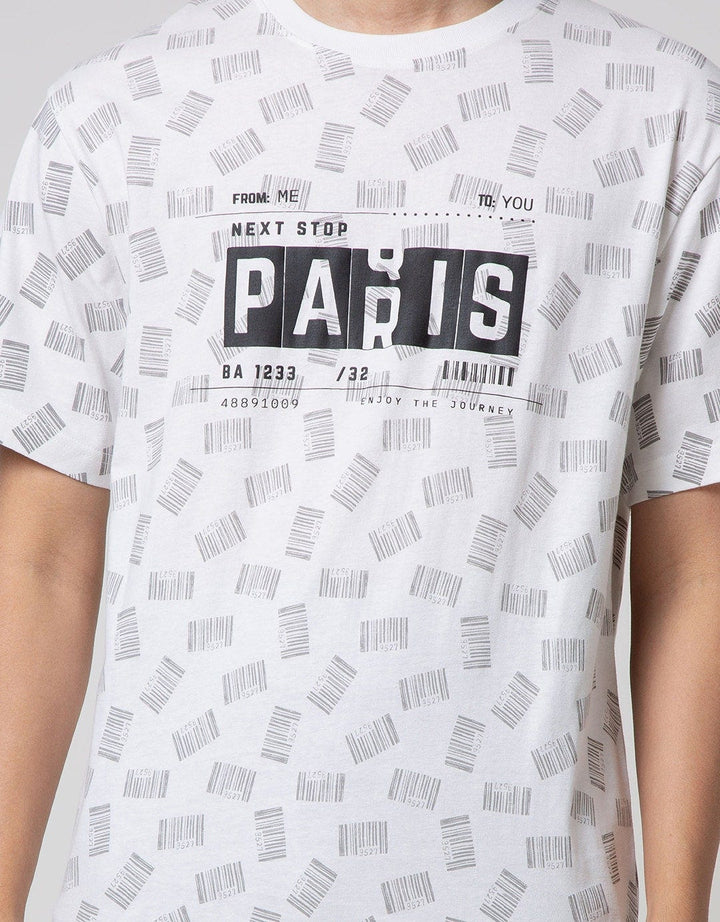 T Zone Short Sleeve T-Shirt Fullprint Paris
