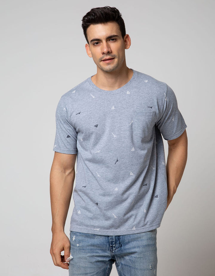 T Zone Short Sleeve T-Shirt Fullprint Aop Pocket Origami