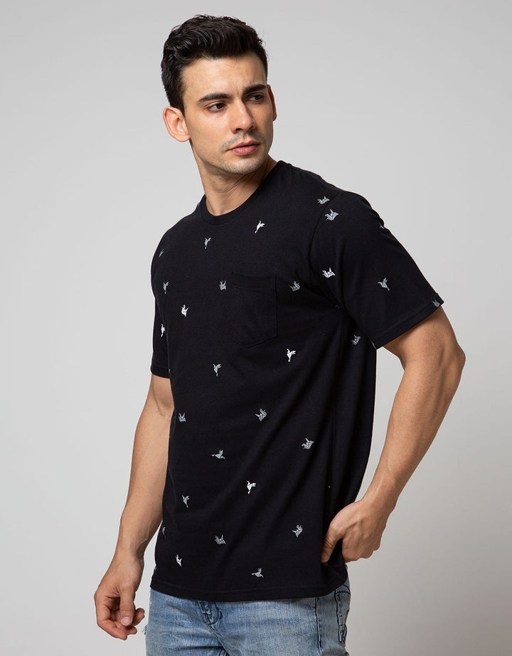 T Zone Short Sleeve T-Shirt Fullprint Aop Pocket Origami