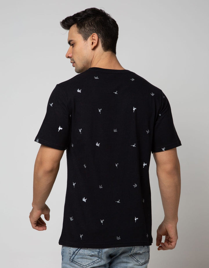 T Zone Short Sleeve T-Shirt Fullprint Aop Pocket Origami