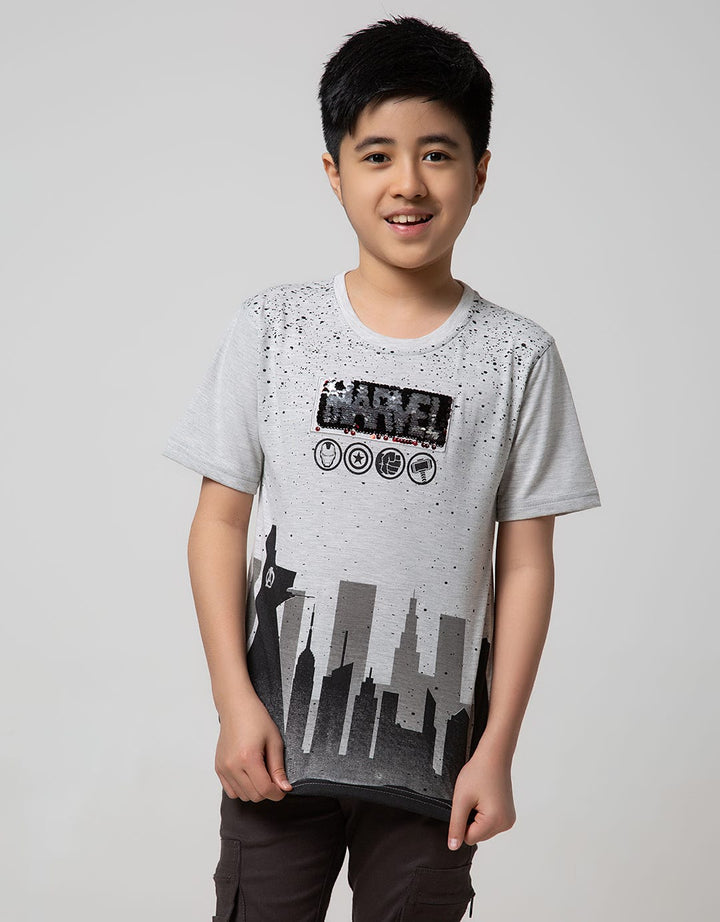 Marvel Avengers Sequins CityShort Sleeve T-Shirt