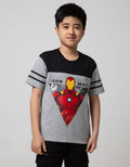 Marvel Avengers Iron Segitiga Kombinasi Short Sleeve T-Shirt