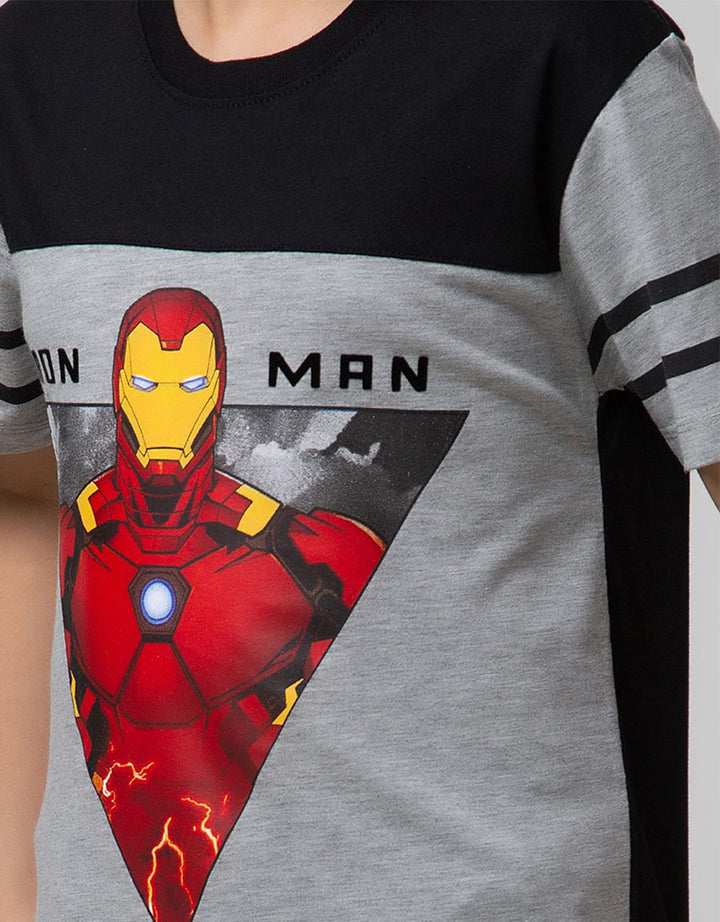Marvel Avengers Iron Segitiga Kombinasi Short Sleeve T-Shirt