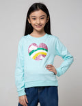Aero Kids Long Sleeve T-Shirt Kindergarten Heart With Rainbow Sequins