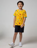 Little M Short Pants Woven Rib Bordir Dino Twilltape