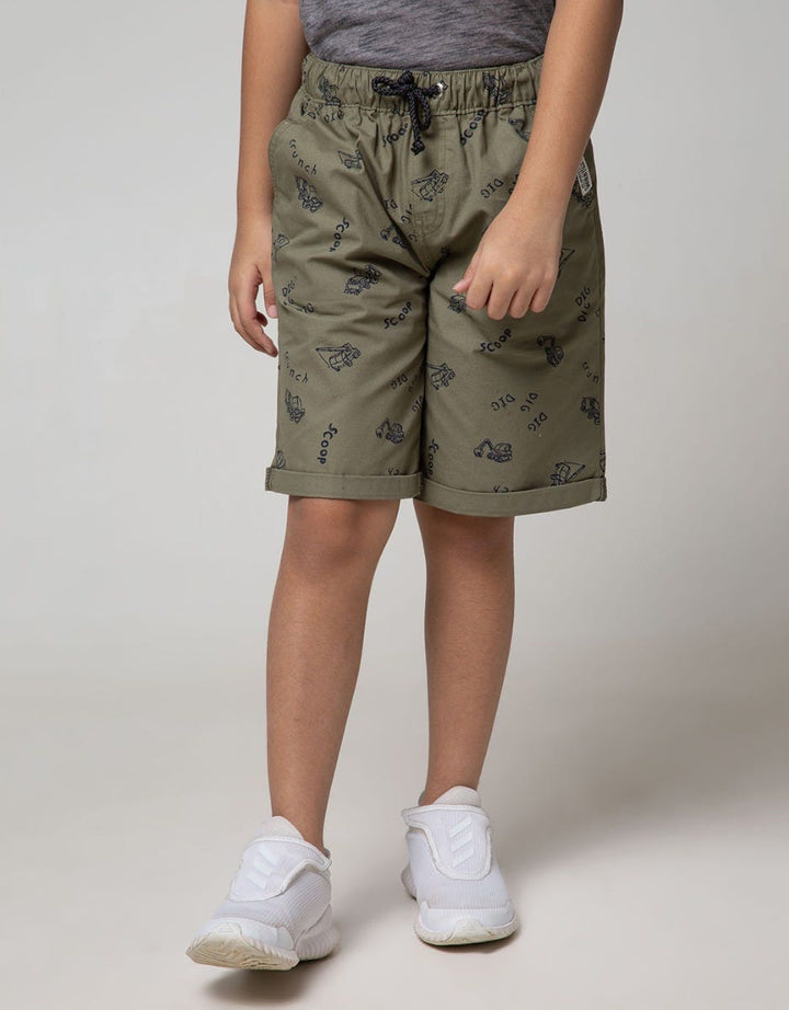 Little M Kids Short Pants Woven Print Truck Rubber