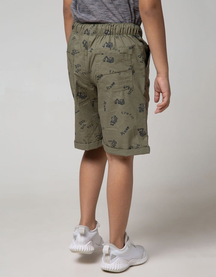 Little M Kids Short Pants Woven Print Truck Rubber