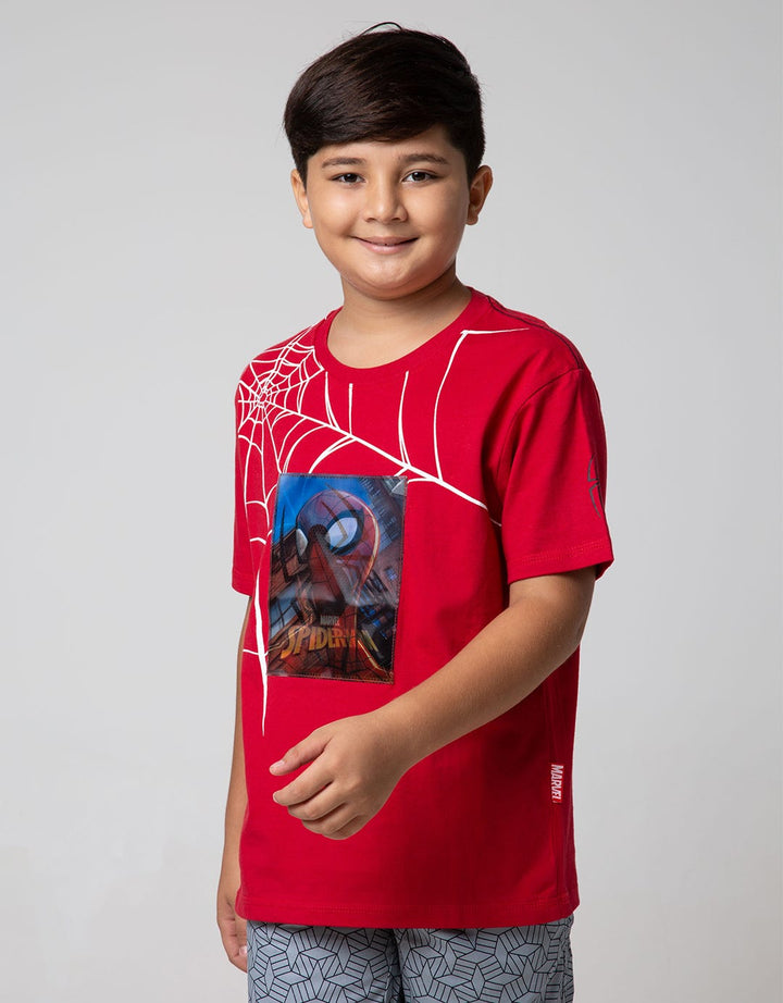 Marvel Spider-Man Jaring Face Holo T-Shirt