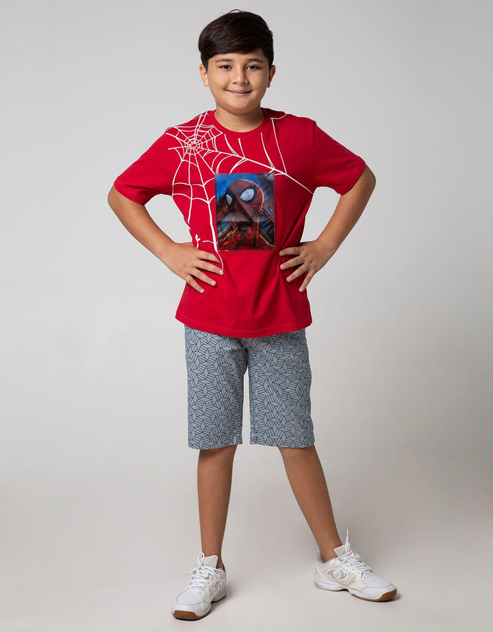 Marvel Spider-Man Jaring Face Holo T-Shirt