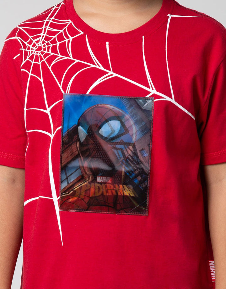 Marvel Spider-Man Jaring Face Holo T-Shirt