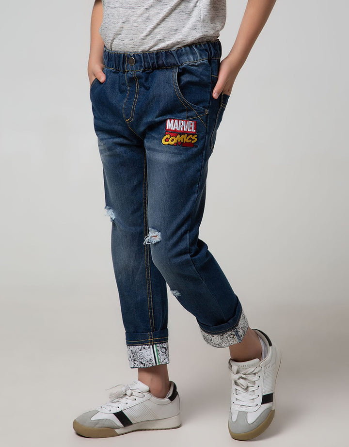 Marvel Comics Destroy Bottom Long Pants Denim