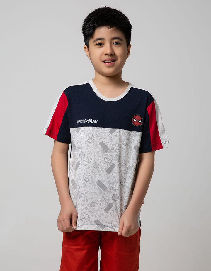 Marvel Spider-Man Combination Fullprint Cut Sewn Short Sleeve T-Shirt