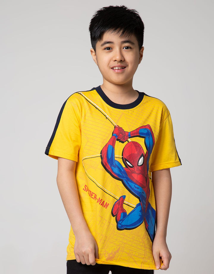 Marvel Short Sleeve T-Shirt Spider Hanging City Disk