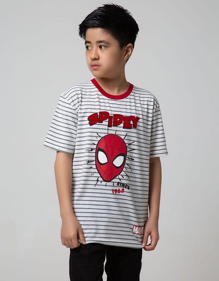 Marvel Spider-Man Salur Face Spidey Disk Short Sleeve T-Shirt
