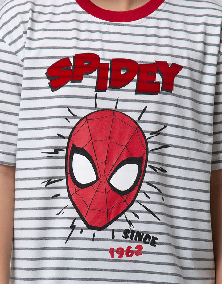 Marvel Spider-Man Salur Face Spidey Disk Short Sleeve T-Shirt