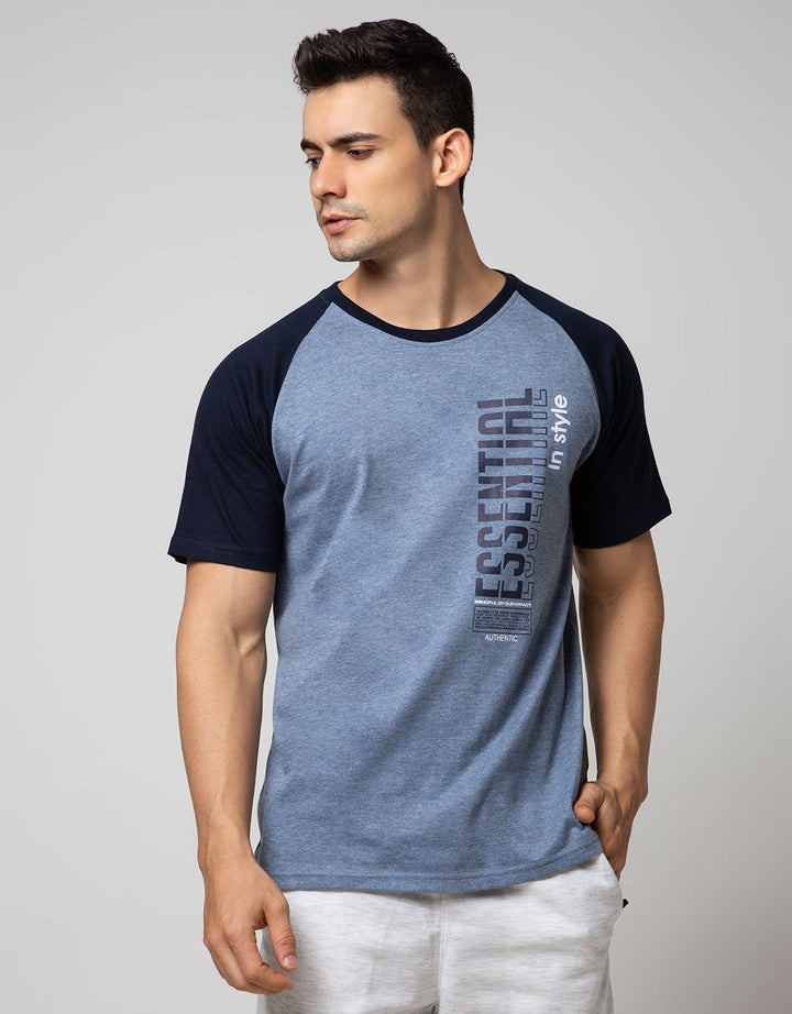 T Zone Short Sleeve Raglan T-Shirt Print Slogan - Essential