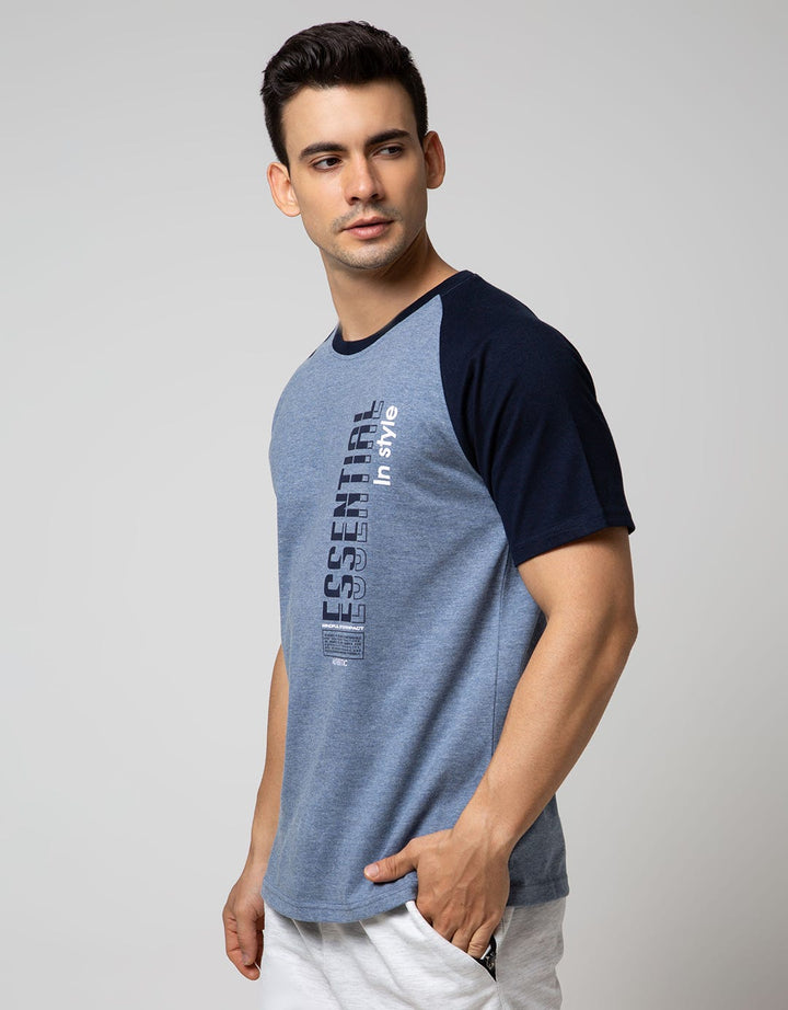 T Zone Short Sleeve Raglan T-Shirt Print Slogan - Essential