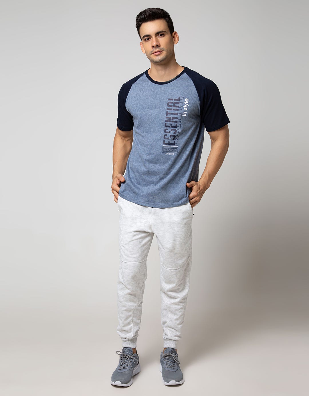 T Zone Short Sleeve Raglan T-Shirt Print Slogan - Essential
