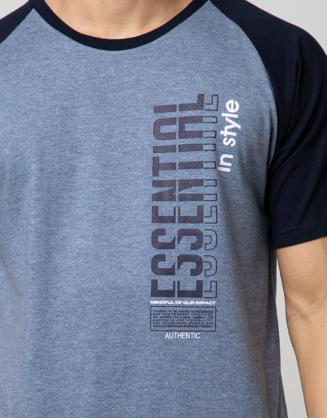 T Zone Short Sleeve Raglan T-Shirt Print Slogan - Essential