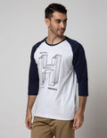 T Zone 3/4 Raglan T-Shirt Print Geometric Font