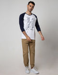 T Zone 3/4 Raglan T-Shirt Print Geometric Font