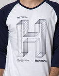 T Zone 3/4 Raglan T-Shirt Print Geometric Font