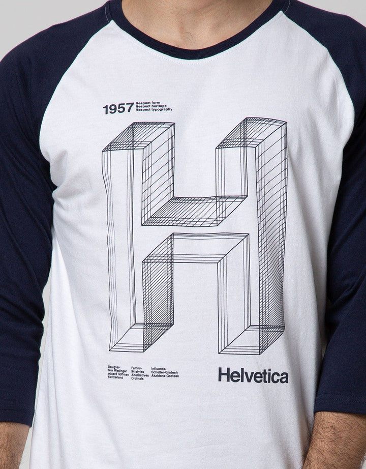 T Zone 3/4 Raglan T-Shirt Print Geometric Font