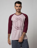 T Zone 3/4 Raglan T-Shirt Print Geometric Font