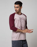 T Zone 3/4 Raglan T-Shirt Print Geometric Font