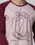 T Zone 3/4 Raglan T-Shirt Print Geometric Font