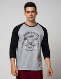 T Zone 3/4 Raglan T-Shirt Print Motorcycle Custom