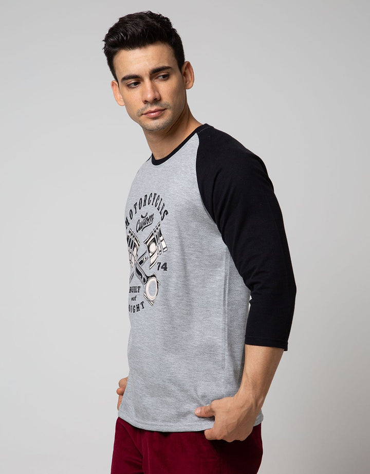 T Zone 3/4 Raglan T-Shirt Print Motorcycle Custom