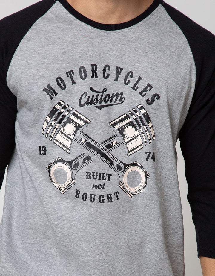 T Zone 3/4 Raglan T-Shirt Print Motorcycle Custom