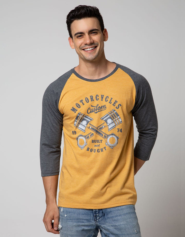 T Zone 3/4 Raglan T-Shirt Print Motorcycle Custom