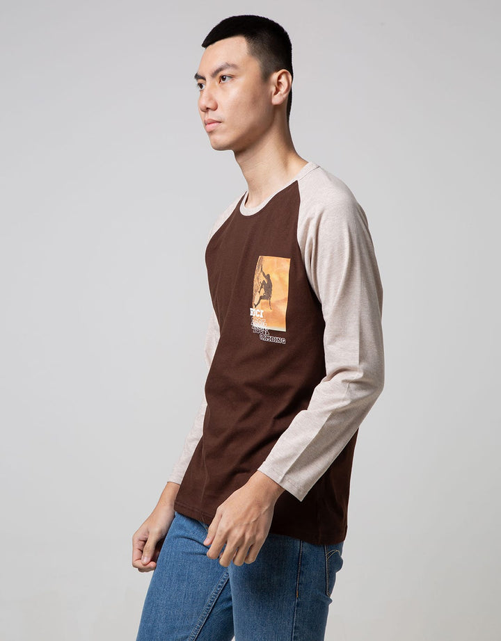 T Zone Long Sleeve Raglan T-Shirt Print Sport