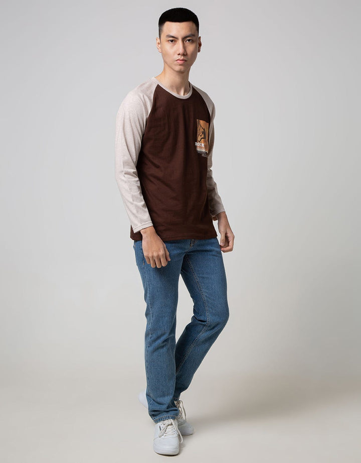 T Zone Long Sleeve Raglan T-Shirt Print Sport