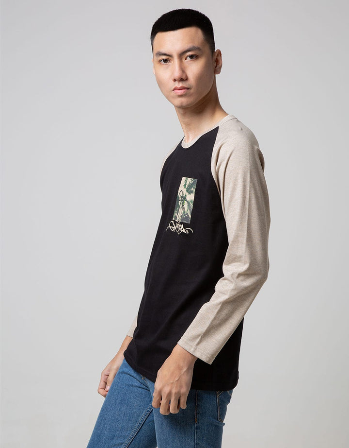 T Zone Long Sleeve Raglan T-Shirt Print Sport