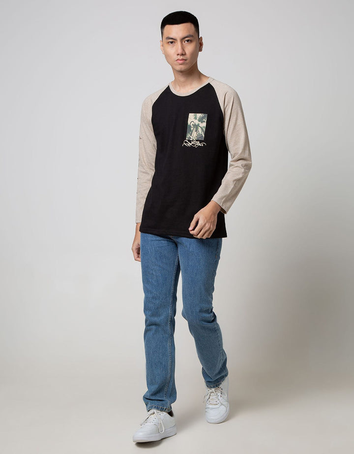 T Zone Long Sleeve Raglan T-Shirt Print Sport