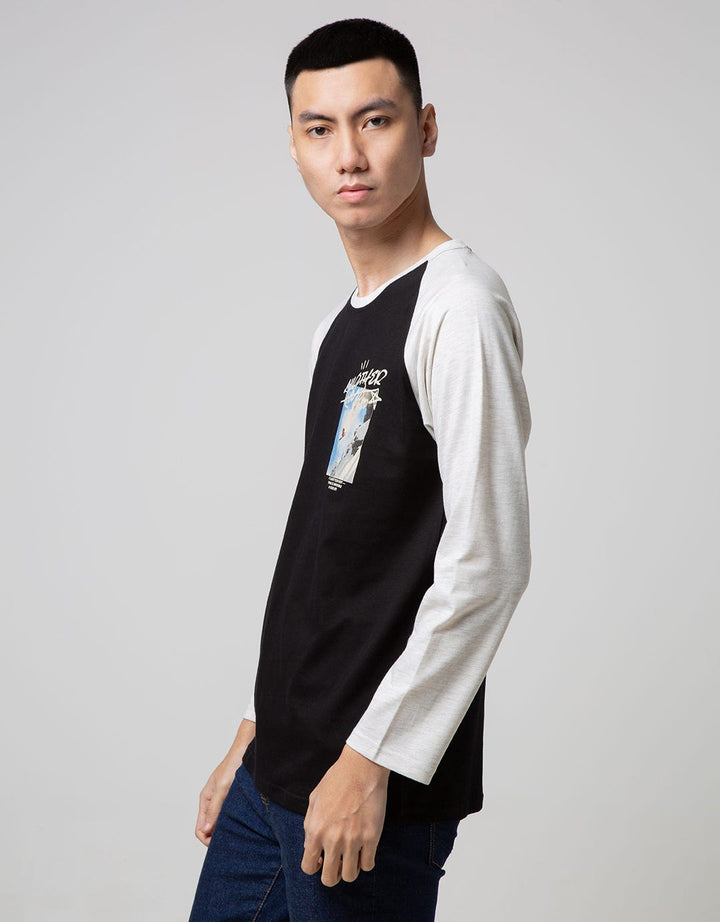 T Zone Long Sleeve Raglan T-Shirt Print Sport