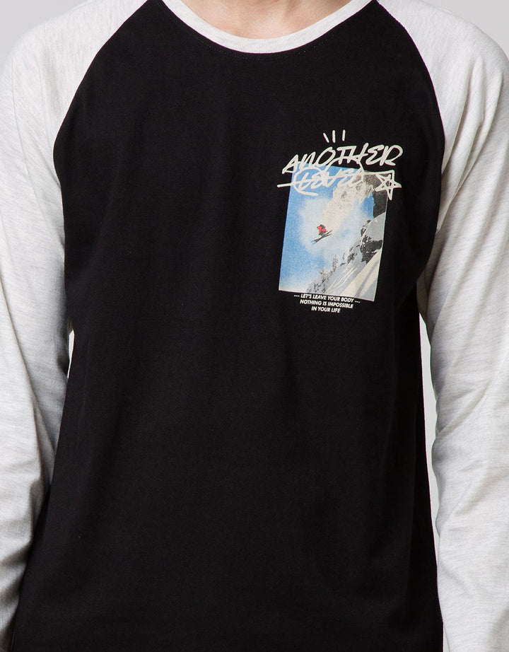 T Zone Long Sleeve Raglan T-Shirt Print Sport