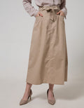 Nevada Maxi Skirt Woven Solid Long With Belt